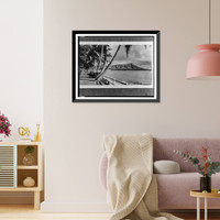 Honolulu, Diamond Head and palms, Vintage Print