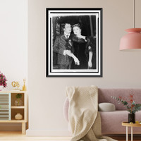Historic Framed Print, [Nicolai Gedda and Eleanor Steber posing after the first act of the opera Vanessa" at the Metropolitan Opera House in New York City].Louis M&eacute;lan&ccedil;on,  Metropolitan Opera House.",  17-7/8" x 21-7/8"