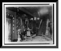 Stairhall in John Alexander Logan home showing Native American pottery, baskets, textiles, and other items, Washington, D.C. - 2, Antique Poster