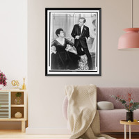 Cornelia Otis Skinnner, seated, looking up at Cyril Ritchard during a scene from the play The Pleasure of His Company".photograph by Vandamm.", Historic Reproduction