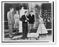 (Left to right) Scott McKay, Cathleen Nesbitt, Robert Duke, Joseph Cotton, and Margaret Sullavan in a scene from the play Sabrina Fair".photograph by Vandamm.", Historic Reproduction