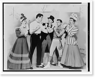 (Left to right) Bibi Osterwald, Stephen Douglas, Jack Whiting, Jonathan Lucas and Portia Nelson in a scene from the musical The Golden Apple".photograph by Vandamm.", Historic Reproduction