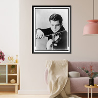 Itzhak Perlman, half-length portrait, facing front, playing the violin, Vintage Print