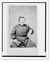Historic Framed Print, [Major General Alexander McDowell McCook, Union officer in the 32nd Indiana Regiment, three-quarter length portrait, seated, facing front],  17-7/8" x 21-7/8"
