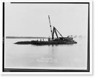 Near Geismar - dredging island in river to supply dirt for levee.Ewing, Inc., Baton Rouge, Historic Reproduction
