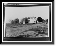 Historic Framed Print, [Large house moved off its foundation, part of roof collapsed following the Mississippi flood of 1927].Ewing, Inc.,  17-7/8" x 21-7/8"