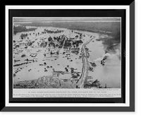 In many flooded river towns practically the entire population fled to the levees.Official photograph, U.S. Army Air Corps, Vintage Poster