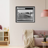 Gravel road with floodwaters on both sides Classic, Vintage Poster