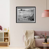 Torrential floodwaters submerging all in its path, trees in background, Vintage Wall Art