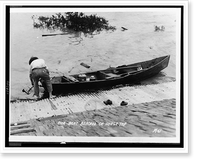 Our boat beached on house top, Antique Print