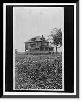 Historic Framed Print, [Farmhouse with garden in foreground],  17-7/8" x 21-7/8"