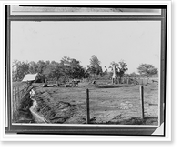 Fencing and a chimney are all that remain on a property after the flood, a roof is in the left background.Ewing, Inc., Baton Rouge, La, Antique Poster