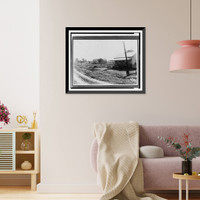 Historic Photo Print - Flood damaged houses with beams supporting roofs