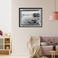 Historic Framed Print, [Receding floodwaters leave pocked landscape].Ewing, Inc.,  17-7/8" x 21-7/8"