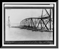 Historic Framed Print, Drift on east end of bridge at Hollands Ldg., Miss., Sunflower River,  17-7/8" x 21-7/8"