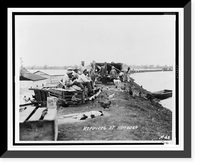 Refugees at Hamburg Hamburg, La., on Bayou des Glaises - refugeses on levee.Ewing, Inc., Baton Rouge, La, Historic Print