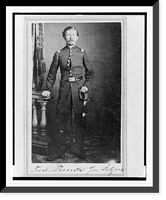 Historic Framed Print, [Captain Frederick Ned" Trenk (Trenck),  Union officer in the 32nd Indiana Regiment,  full-length portrait,  standing,  facing front].T.M. Schleier's Cartes de Visite Photograph Gallery,  Nashville,  Tenn.",  17-7/8" x 21-7/8"