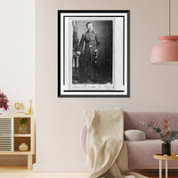 Historic Framed Print, [Captain Frederick Ned" Trenk (Trenck),  Union officer in the 32nd Indiana Regiment,  full-length portrait,  standing,  facing front].T.M. Schleier's Cartes de Visite Photograph Gallery,  Nashville,  Tenn.",  17-7/8" x 21-7/8"
