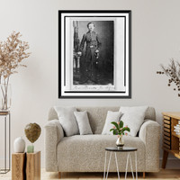 Historic Framed Print, [Captain Frederick Ned" Trenk (Trenck),  Union officer in the 32nd Indiana Regiment,  full-length portrait,  standing,  facing front].T.M. Schleier's Cartes de Visite Photograph Gallery,  Nashville,  Tenn.",  17-7/8" x 21-7/8"