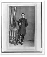 Historic Framed Print, [2nd Lieutenant Albert Sidney Smith, Union officer in the 32nd Indiana Regiment, full-length portrait, standing, facing front].T.M. Schleier's Cartes de Visite Photograph Gallery, Nashville, Tenn.,  17-7/8" x 21-7/8"