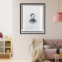 Historic Framed Print, [Major William G. Mank, Union officer in the 32nd Indiana Regiment, head-and-shoulders portrait, facing front].Henry Ulke, Washington, D.C.,  17-7/8" x 21-7/8"