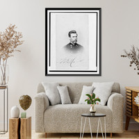 Historic Framed Print, [Major William G. Mank, Union officer in the 32nd Indiana Regiment, head-and-shoulders portrait, facing front].Henry Ulke, Washington, D.C.,  17-7/8" x 21-7/8"