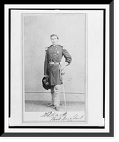Historic Framed Print, [Brigadier General William G. Mank, Union officer in the 32nd Indiana Regiment, full-length portrait, standing, facing front].Alex Gardner, Photographer for the Army of the Potomac.,  17-7/8" x 21-7/8"