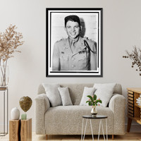 Historic Framed Print, [Audie Murphy, head-and-shoulders portrait, facing front, in military uniform] - 2,  17-7/8" x 21-7/8"