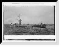 Historic Framed Print, Submarine "U-10" at full speed,  17-7/8" x 21-7/8"