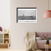 Historic Framed Print, Submarine "U-10" at full speed,  17-7/8" x 21-7/8"