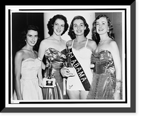Miss America pageant contestants (l to r) Irene Mary Farren, Irene O'Connor, Yolande Betheze, and Marilyn Patricia Reynolds, three-quarter length portrait, standing, facing front Heritage Wall Ar