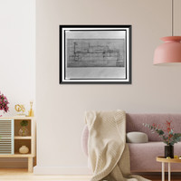 Historic Framed Print, [Alterations to a drugstore (Peoples Drug Store"),  1323 F Street,  N.W.,  Washington,  D.C. Longitudinal section]",  17-7/8" x 21-7/8"