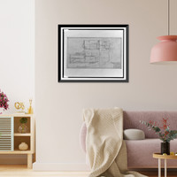Historic Framed Print, [Alterations to a drugstore (Peoples Drug Store No. 10"),  18th Street and Columbia Road,  N.W. (lot 822,  sq. 2560),  Washington,  D.C. Section and mezzanine plan]",  17-7/8" x 21-7/8"