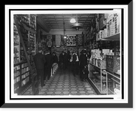Historic Framed Print, [Interior of back of People's Drug Store, 14th and U(?) Streets, Washington, D.C., with employees and customers, some seated at soda fountain],  17-7/8" x 21-7/8"