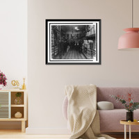Historic Framed Print, [Interior of back of People's Drug Store, 14th and U(?) Streets, Washington, D.C., with employees and customers, some seated at soda fountain],  17-7/8" x 21-7/8"