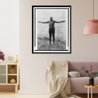 Historic Framed Print, [Jack Johnson, full-length portrait, standing, facing front, with arms outstretched] - 2,  17-7/8" x 21-7/8"