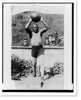 Johnson throwing the medicine ball, Historic Reproduction