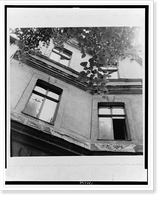 Windows, one open, in a building, possibly Sigmund Freud's office, Antique Print