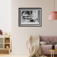 Rifle (gun lobby) aimed at fallen figure (gun bill), Vintage Print