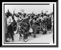 Citizens parade through the streets of Leopoldville in the Belgian Congo celebrating their forthcoming independence, Vintage Print