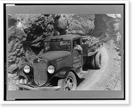 Historic Framed Print, Ore being brought down from the gold mine by truck, Telluride, Colorado,  17-7/8" x 21-7/8"