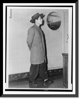 Frank Tellez, full-length portrait, standing, facing right, wearing hat and zoot suit, Historic Reproduction