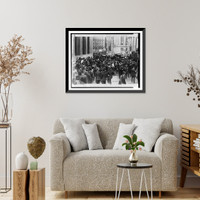 Historic Framed Print, A view of the great crowd at the scene of the explosion in front of J.P. Mor[gan & Co.] office at Broad and Wall Sts.,  17-7/8" x 21-7/8"