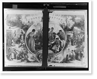 Historic Framed Print, The emancipation of the negroes, January, 1863 - The past and the future.Drawn by Mr. Thomas Nast.,  17-7/8" x 21-7/8"