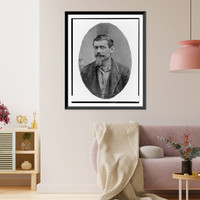 Historic Framed Print, [C. Wellman, half-length portrait, facing left],  17-7/8" x 21-7/8"