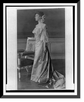 Historic Framed Print, [Alice Roosevelt Longworth, full-length portrait, standing next to chair, facing left],  17-7/8" x 21-7/8"