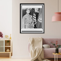 Historic Framed Print, [Lieutenant General Matthew B. Ridgway, three-quarter length portrait, standing, facing front, in uniform],  17-7/8" x 21-7/8"