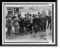 World War veterans leaving the Battery in a drizzling rain this morning for dollar-a-day jobs at government's reforestation camp at Fort Slocum.by World-Telegram staff photographer. Classic Wall Ar