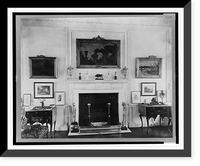 Historic Framed Print, Washington, D.C.. James Parmelee home. Interior, fireplace, wall hangings and furnishings.photo by Frances Benjamin Johnston.,  17-7/8" x 21-7/8"