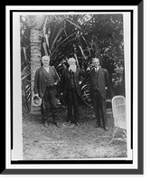 Thomas Edison, John Burroughs, and Henry Ford, full-length portrait, standing, facing front, at Edison's home in Ft. Myers, Florida, Antique Wall Art